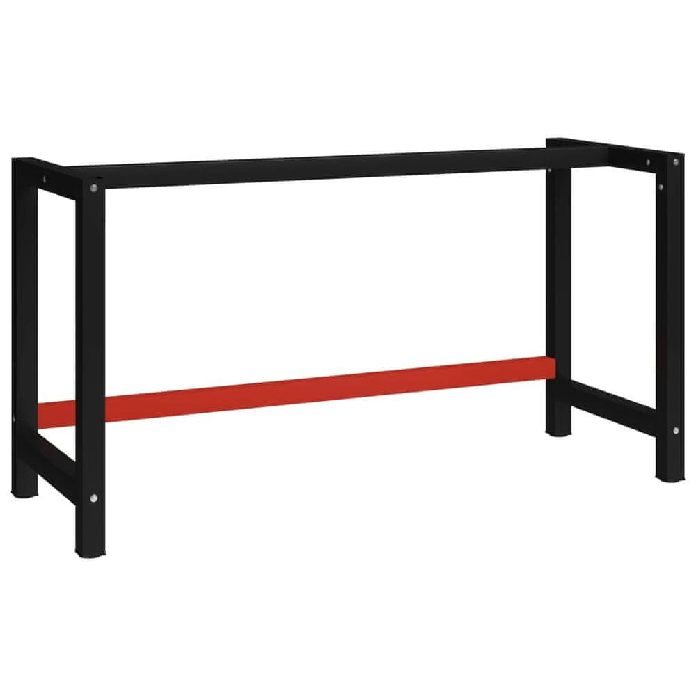 Petromila vidaXL Rám na pracovný stôl kovový 150x57x79 cm čierno-červený